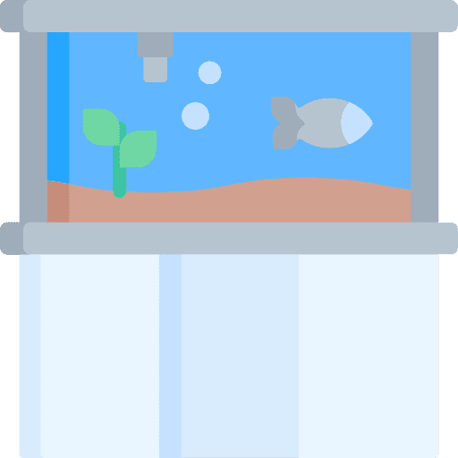 Aquarium fish bowl fishing pet shop icon