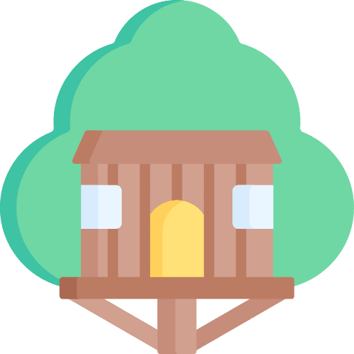Tree house tree furniture and household architecture and city icon