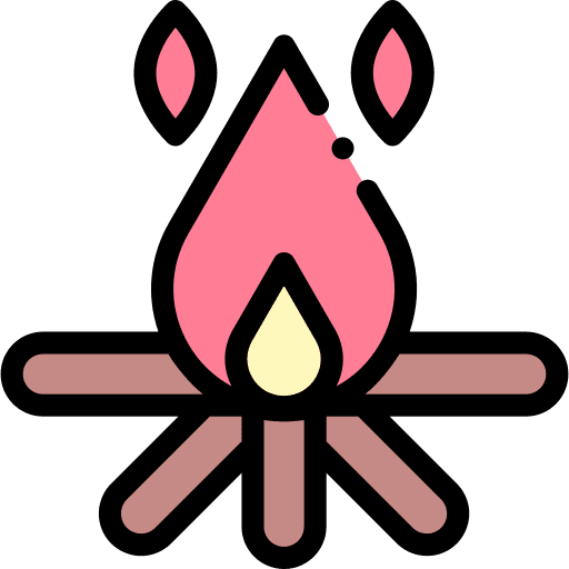 Campfire burning wood bonfire icon Campfire burning wood bonfire icon