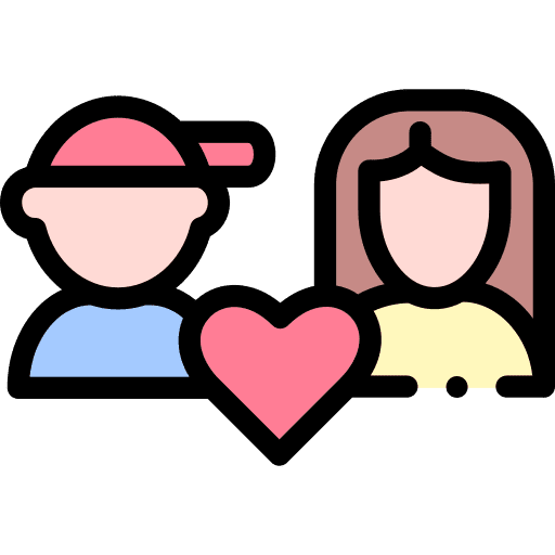 Couple young woman heart icon Couple young woman heart icon