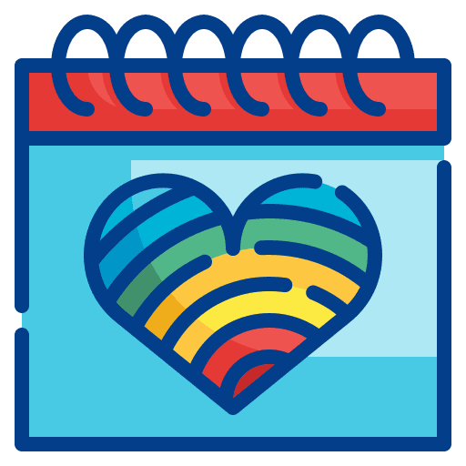 Calendar wedding heart event icon