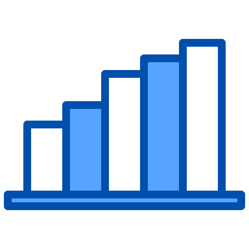 Bar chart business and finance graph statistics icon