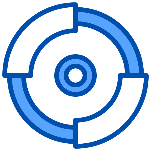 Round chart graphic business and finance analytics icon Round chart graphic business and finance analytics icon
