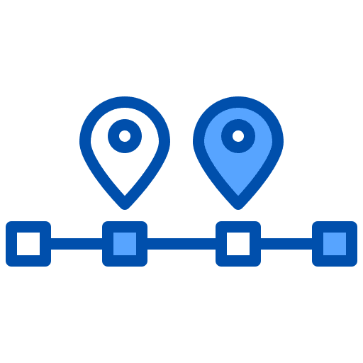 Timeline chronology location chart icon Timeline chronology location chart icon