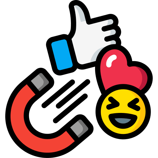 Magnet attention social media love icon