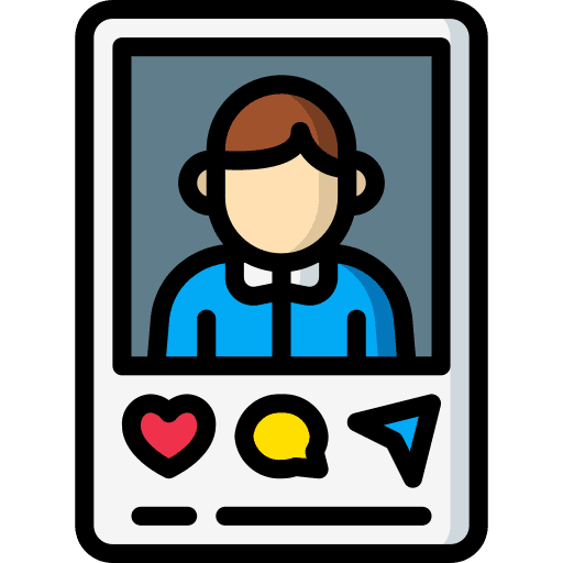 Profile image social media reaction icon