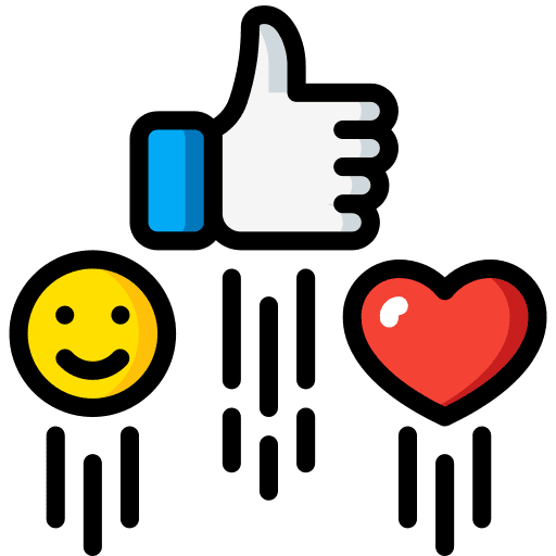 Reaction social media like reaction icon