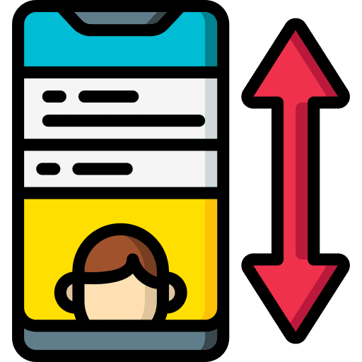 Scrolling social media arrow social icon