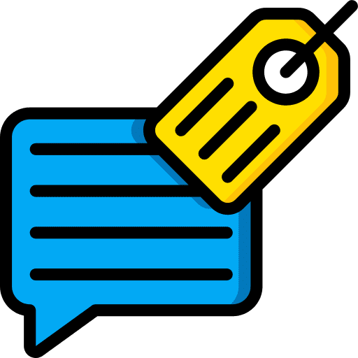 Message message tagged bubble icon