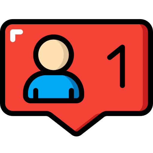 Notification user social media profile icon