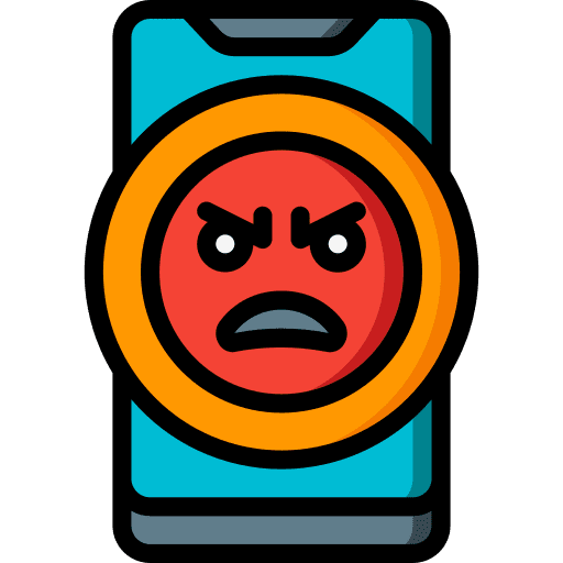 Anger social media mobile face icon