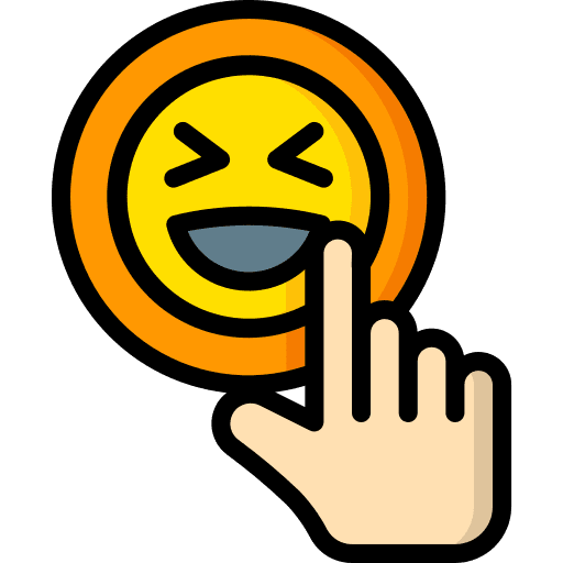 Laugh social media hand click icon