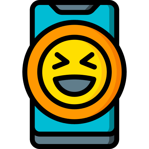 Laughing mobile reaction phone icon