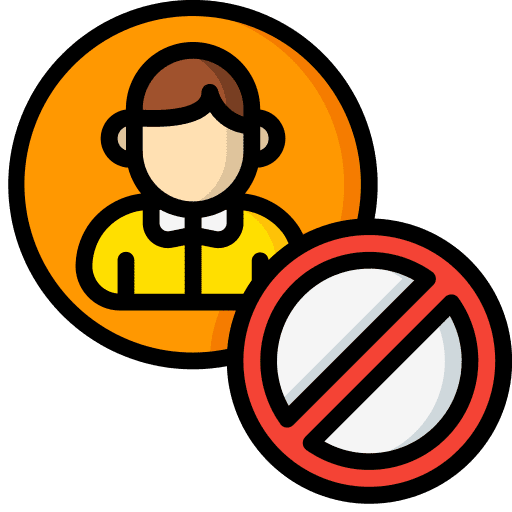 Blocked sign user person icon