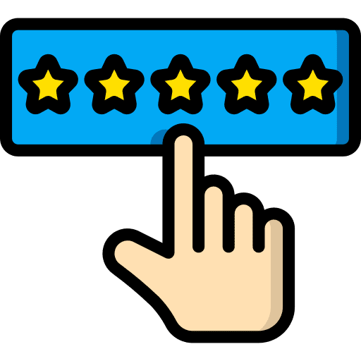 Rating hand stars tap icon