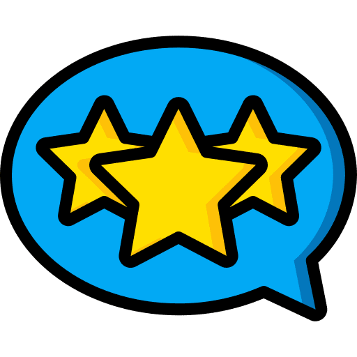 Rating stars comment message icon