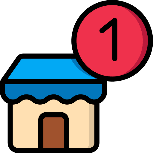 Shop alert commerce and shopping notify icon