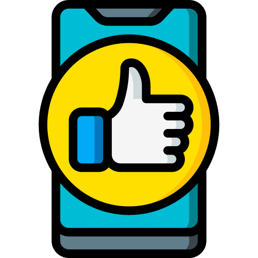 Thumbs up reaction phone social media icon