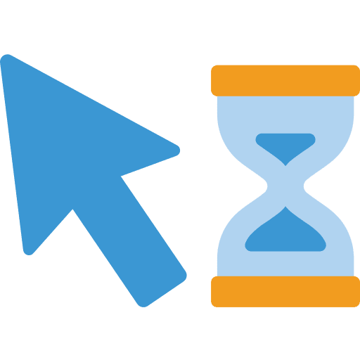 Hourglass pointer loading time and date icon