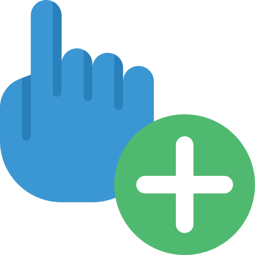 Add tap plus sign finger icon