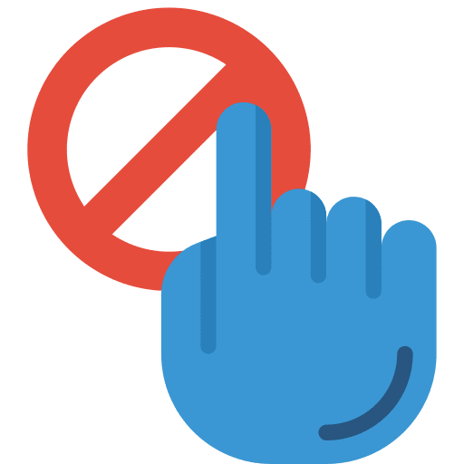 Block click block error icon