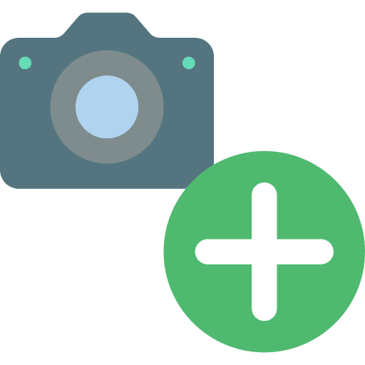 Camera picture plus add icon