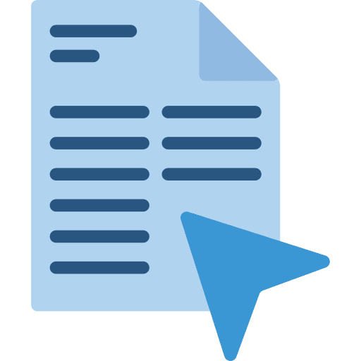 Document cursor files and folders pointer icon