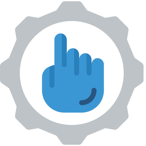 Settings mouse settings hand icon