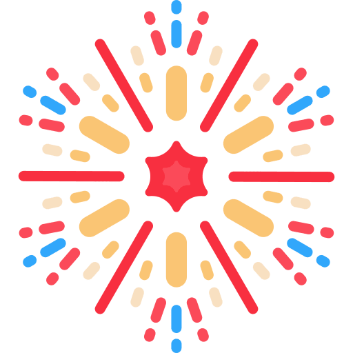 Fireworks birthday and party cultures celebration icon