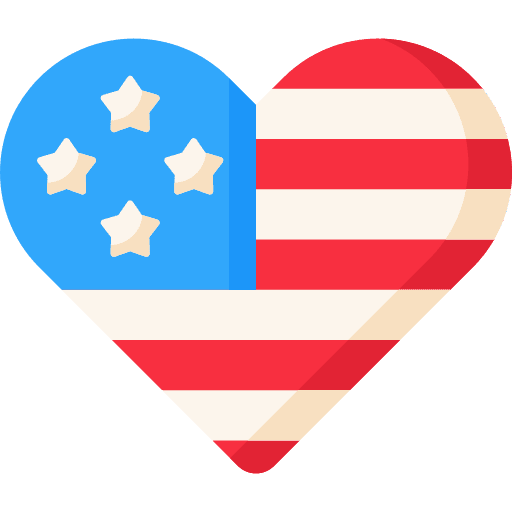 Heart flag hearts usa icon