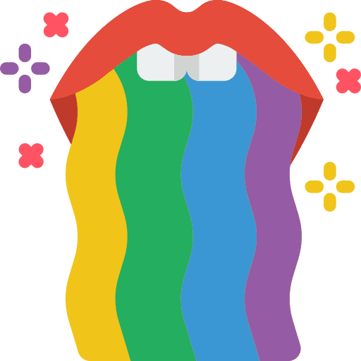 Mouth lips social media rainbow icon Mouth lips social media rainbow icon
