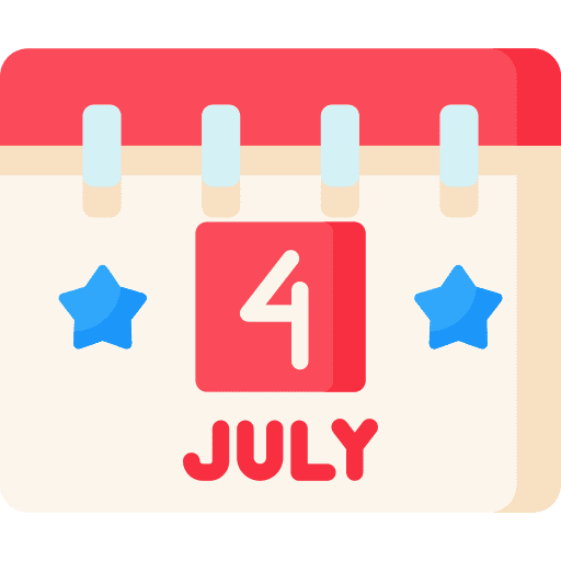 4th of july 4th of july calendar schedule icon