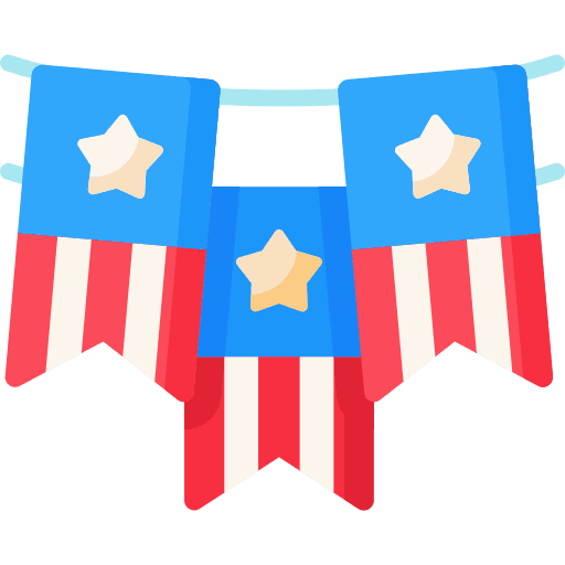 Usa independence day garland united states of america icon