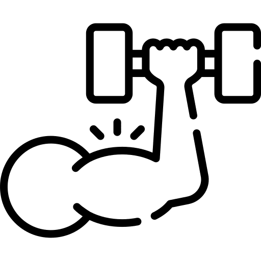 Arm muscle gym strong strength icon