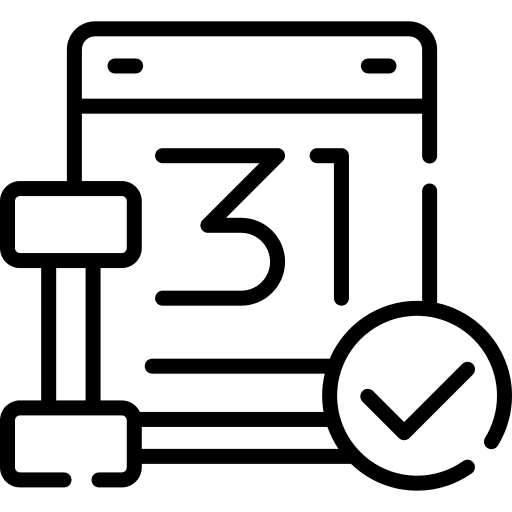 Calendar exercise sports and competition dumbbell icon Calendar exercise sports and competition dumbbell icon