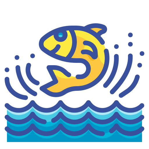 Fish aquaculture river seafood icon