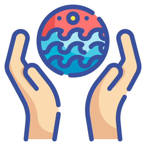 Hand environmental protection conservation world oceans day icon Hand environmental protection conservation world oceans day icon