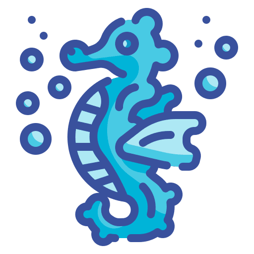 Seahorse sea life aquatic aquarium icon