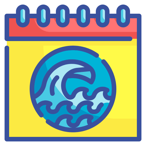 Calendar schedule time and date world oceans day icon Calendar schedule time and date world oceans day icon