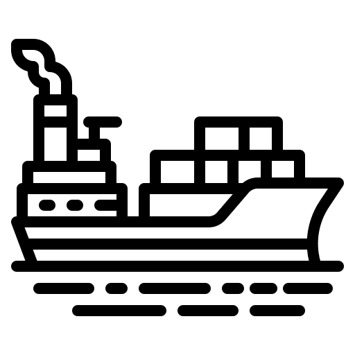 Cargo boat industry cargo ship distribution icon