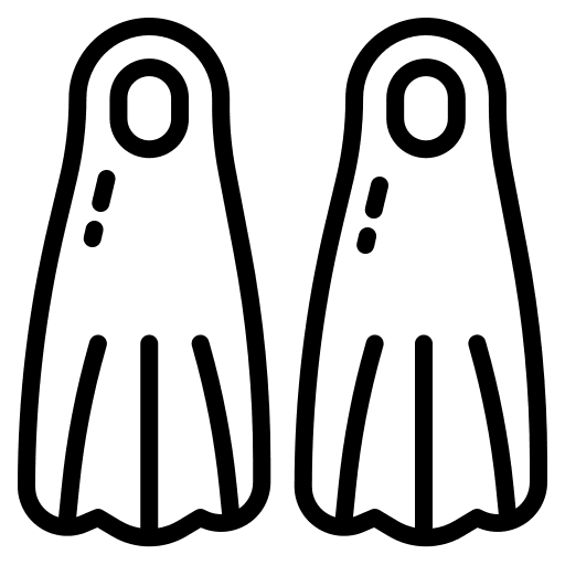 Fins swim sports and competition sport equipment icon