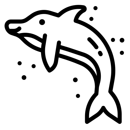 Dolphin aquatic fish mammal icon Dolphin aquatic fish mammal icon