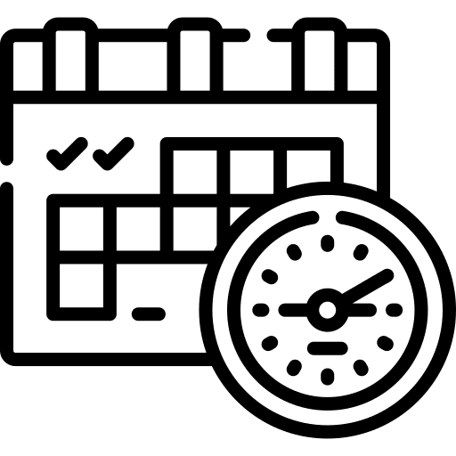Discipline time and date schedule administration icon Discipline time and date schedule administration icon