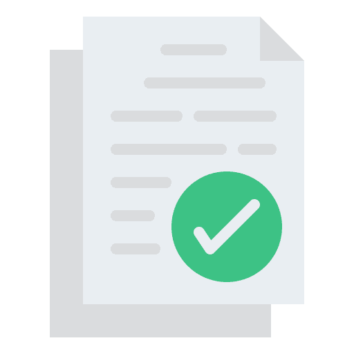 Checked done approval document icon