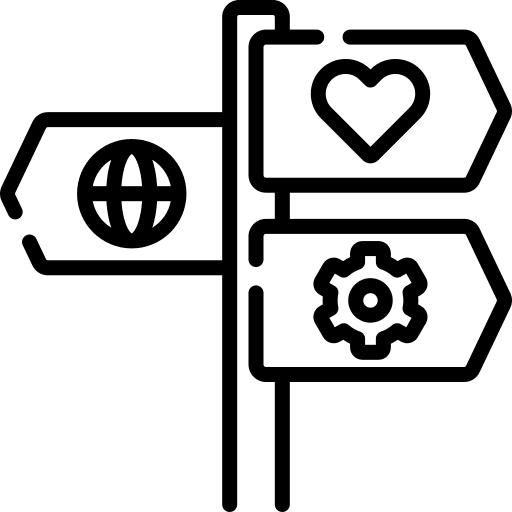 Guidance direction signaling ways icon Guidance direction signaling ways icon