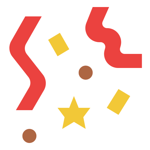 Confetti fun win party icon