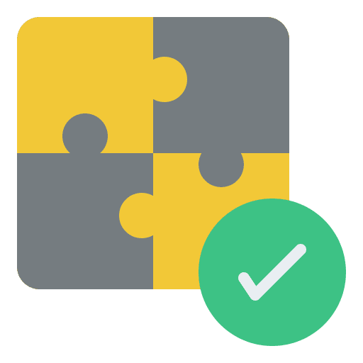 Puzzle checked puzzle strategy icon Puzzle checked puzzle strategy icon