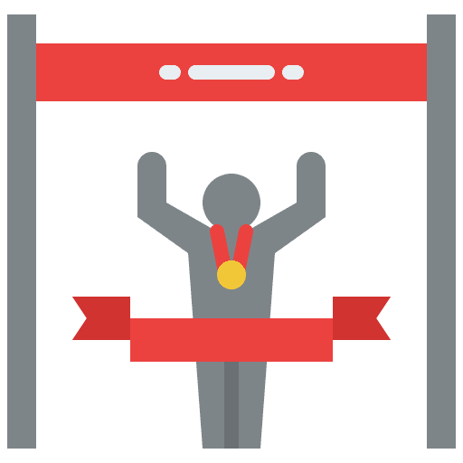 Finish line win sports and competition achievement icon Finish line win sports and competition achievement icon