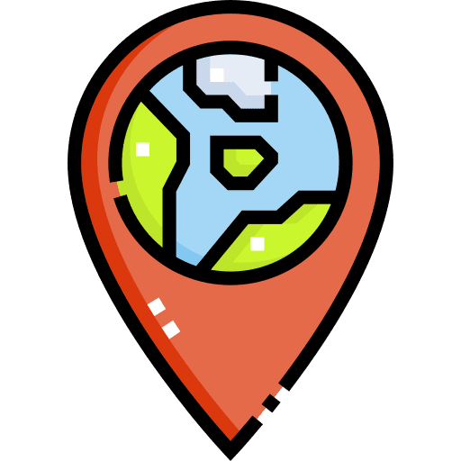 Earth global world maps and location icon