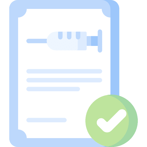 Certificate drugs stamp approval icon